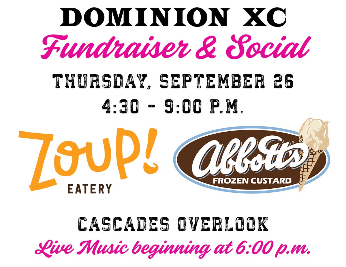 Hey, Titan Territory! Join our team tonight at Cascades Overlook for dinner at <a href="/ZoupEatery/">Zoup! Eatery</a> and dessert at Abbott's Custard.  Live music, too!  Fuel up for homecoming weekend and hang with your teammates, classmates, family, and friends.  We can't wait to see you!