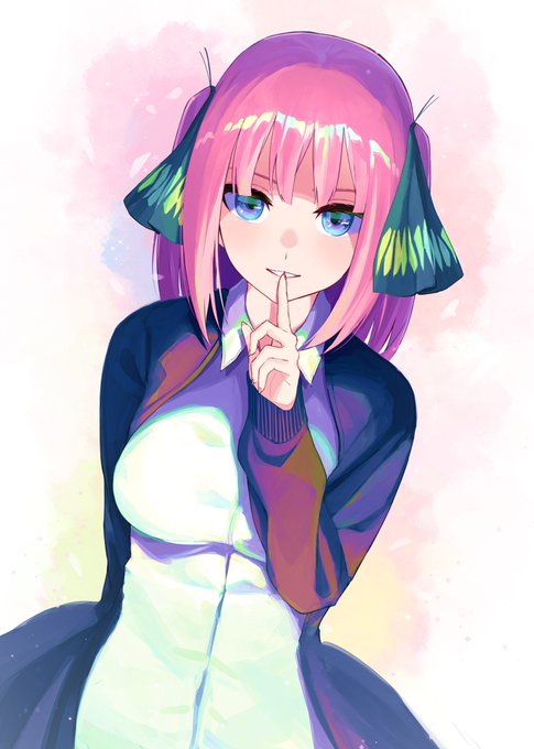 ふかひと/HukahitoさんがTwitterに投稿した中野二乃(五等分の花嫁)のイラスト。