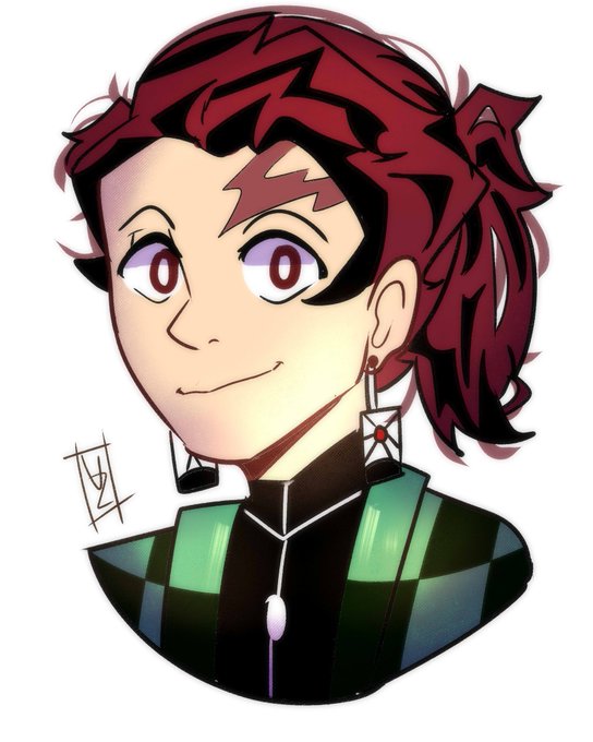 Verkyz. (Lagi Capek.)さんがTwitterに投稿した竈門炭治郎(鬼滅の刃)のイラスト。
