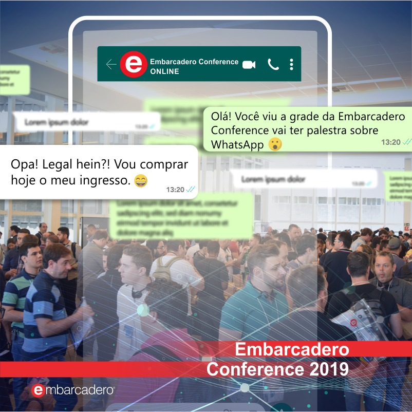 embarcaderoBR's tweet photo. O WhatsApp é o app favorito dos brasileiros. Com a liberação de sua API, é possível automatizar e controlar mensagens com bots. Participe da Embarcadero Conference e aprenda o caminho das pedras: https://t.co/glZ8EfqQxM
#embarcaderoconference2019 #developer #whatsapp #chatbots https://t.co/GotEaqfXNp