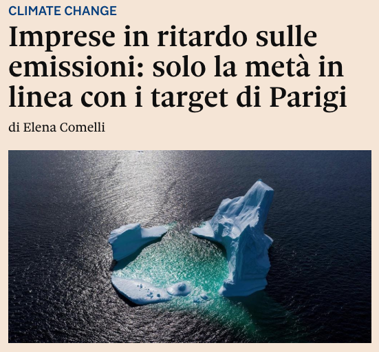 elencomelli's tweet photo. Most of world's biggest companies unlikely to meet Paris #ClimateTargets.
Only a fifth will remain on track by 2050, according to the #TemperatureScore of @ArabesqueAM.
Imprese in ritardo sul taglio delle #emissioni.
Ci vuole una spinta dalla politica #FFF https://t.co/z4zFgUi2BA https://t.co/E9E3KNI6xu