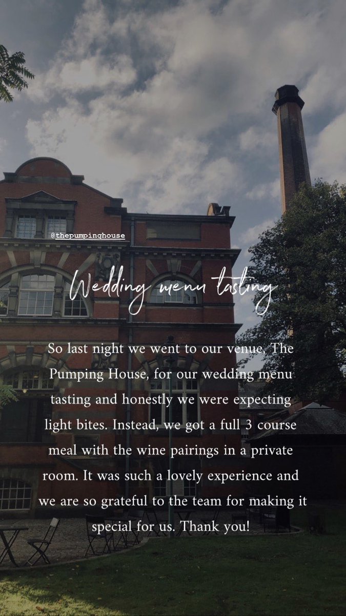 Thank you <a href="/natashagreeny/">Natasha Green</a> 🙌🏻

#menutasting <a href="/gaildandy/">Gail Dandy</a> #theproofisinthepudding #excusethepun #weddingvenue