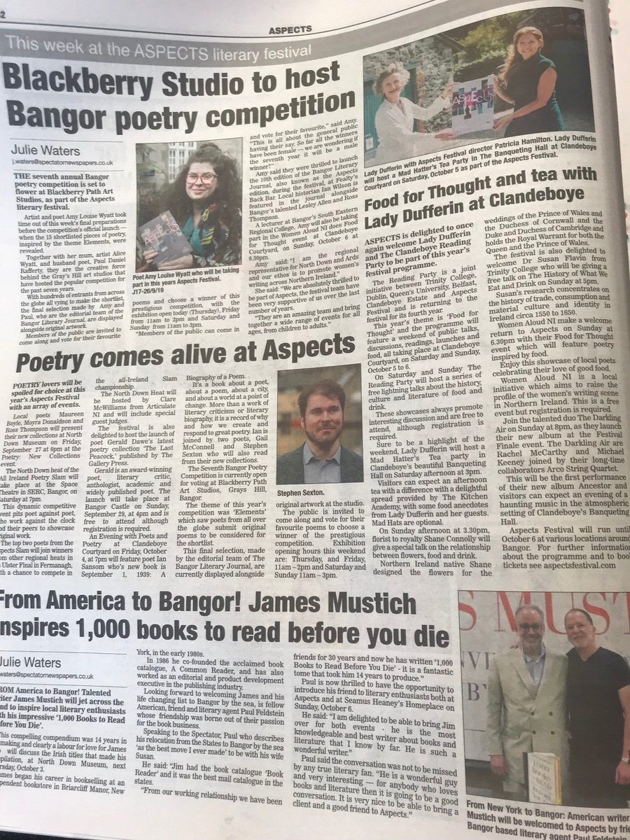 aspectsfestival's tweet photo. Read all about Aspects in this week's Spectator! Thanks to @codownspectator again for such fantastic coverage! #Aspects2019 https://t.co/YwuKlPGRkq