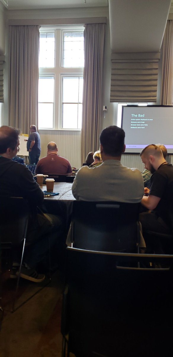 Programazing's tweet image. At #DevOpsDaysBuffalo listening to @kmugrage talk about Modern Continuous Delivery