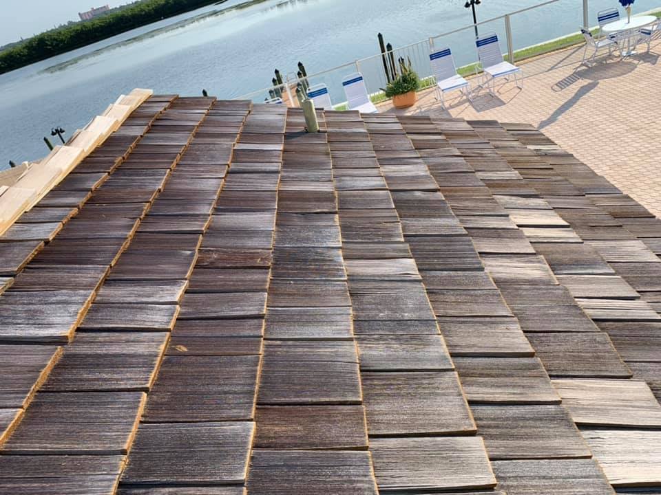 PressureFirst's tweet photo. Thinking about replacing your wood roof, deck, or fence? Call &amp; ask about our 3-step wood restoration process or fill out contact us form on our website!
Step 1. - low pressure cleaning
Step 2. Brighten wood &amp; neutralize ph levels
Step 3. Stain wood with commercial grade stain https://t.co/HeDaxMg5mt