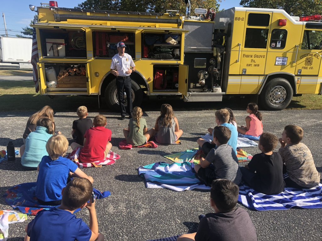Starting off Careers on Wheels with Chief Williams sharing his knowledge about being a firefighter. <a href="/FawnArea/">Fawn Area Elementary</a>