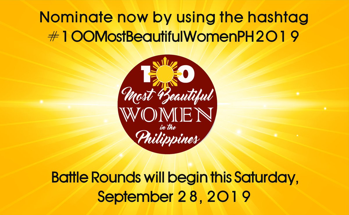 starmometer's tweet photo. To nominate your favorite celebrity, just tweet "I nominate <name of celebrity>" and put the hashtag: #100MostBeautifulWomenPH2019 https://t.co/23fWaLn59h