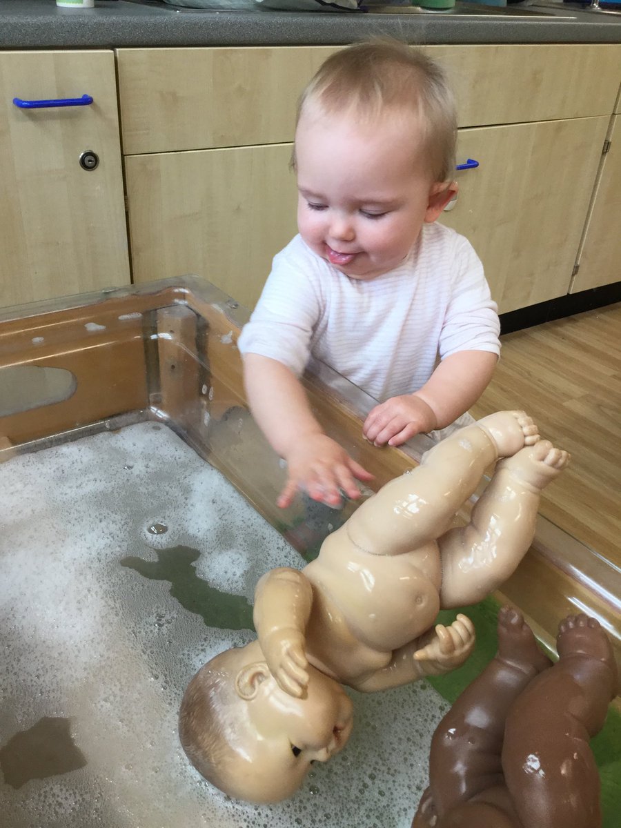 the_ECCC's tweet image. What a great job you are doing of bathing the babies #deepconcentration #earlylearningexperiences #babyroom