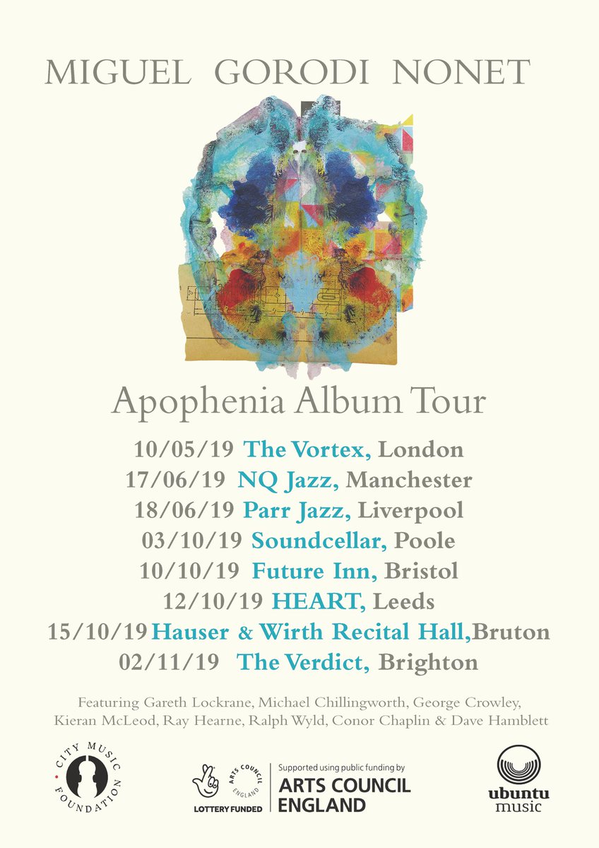 Miguel Gorodi (@miguelgorodi) on Twitter photo The Nonet’s tour resumes next week at <a href="/sndcellarpoole/">soundcellarpoole</a>! We’ll also be running a workshop at a local school thanks to the generous support of <a href="/SoundStorm_/">SoundStorm</a>
facebook.com/events/4784036…
<a href="/Garethlockrane/">Gareth Lockrane</a> <a href="/mchillaz/">Mike 'Mike Chillingworth' Chillingworth</a> <a href="/gcrowleymusic/">George Crowley</a> <a href="/kieransmcleod/">Kieran McLeod</a> <a href="/RalphWyld/">Ralph Wyld</a> <a href="/conorchaplin/">Conor Chaplin</a> <a href="/dhamblett/">Dave Hamblett</a> The Nonet’s tour resumes next week at <a href="/sndcellarpoole/">soundcellarpoole</a>! We’ll also be running a workshop at a local school thanks to the generous support of <a href="/SoundStorm_/">SoundStorm</a>
facebook.com/events/4784036…
<a href="/Garethlockrane/">Gareth Lockrane</a> <a href="/mchillaz/">Mike 'Mike Chillingworth' Chillingworth</a> <a href="/gcrowleymusic/">George Crowley</a> <a href="/kieransmcleod/">Kieran McLeod</a> <a href="/RalphWyld/">Ralph Wyld</a> <a href="/conorchaplin/">Conor Chaplin</a> <a href="/dhamblett/">Dave Hamblett</a>