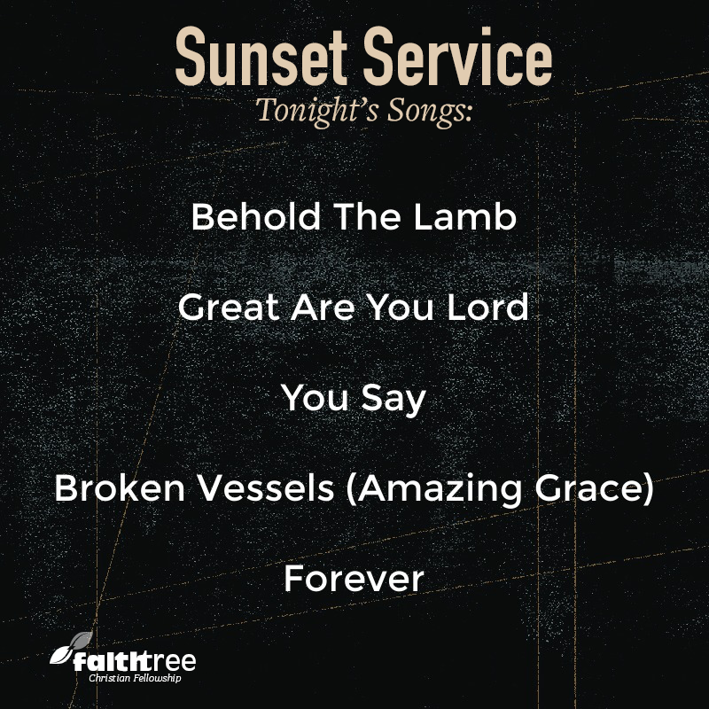FaithTreeCF's tweet image. So excited about tonight's service! Please join us at 7:45 p.m. for these great songs that we'll sing to praise God and times of prayer and meditation on 1 Corinthians 1:26-31! #SunsetService