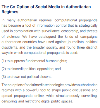 shady_inf0's tweet image. 3 ways in which #comprop (in combination with surveillance, censorship &amp;amp; threats of violence) is used in authoritarian regimes;
1) to suppress human rights, 
2) discredit political opposition
3) drown out dissent