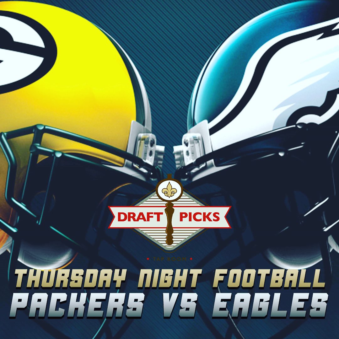 Set your fantasy football lineups &amp; join us TONIGHT for Packers vs Eagles! #draftpicks #ThursdayNightFootball