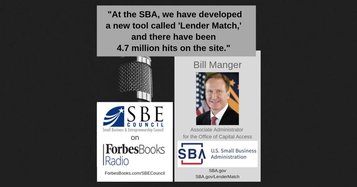 MY NEW PODCAST @SBECouncil+@Forbes_Books: Bill Manger @SBAgov’s Assoc Administrator for Office of #CapitalAccess, on SBA pgms to help small biz access capital: SBA free online #LenderMatch tool, #microloans, grants for small biz @ Grants.gov.soundcloud.com/forbesbooks_sb…