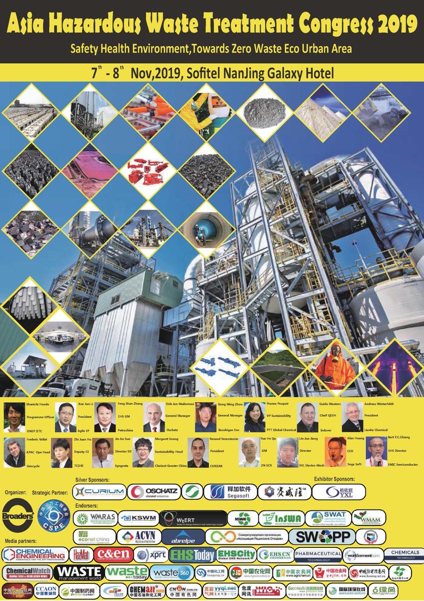 Curium_sas's tweet photo. CURIUM's CEO Mr. Renaud VENCATASSIN will deliver a speech on chemical emergency response at the 4th Asia HW Treatment Congress at Nanjing China. Hope we can see you there as well. #hazardouswaste #industrialsecurity https://t.co/820fY1BwxR