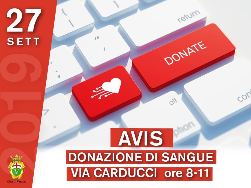 Vi aspettiamo domani mattina dalle 8.00 alle 11.00 presso la Sede Avis Comunale Varazze per donare il sangue! 💞

#donailsangue #donatori #avis #varazze #orgogliovarazze