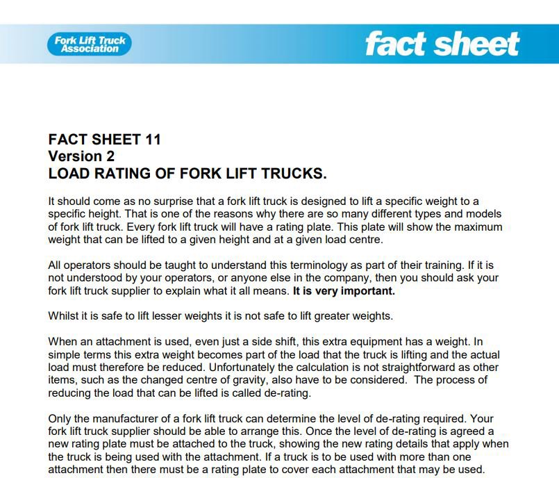 Groundwater Lift Trucks On Twitter Thoughtsthursday Forklifts Are Designed To Lift Specific Capacities At A Certain Heights But Where Can You Find This Information Every Forklift Will Have A Rating Plate Which