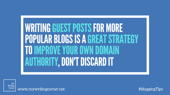 #Blogging Tip of the Week: A great strategy to both drive traffic and improve your own domain authority is to write guest blog posts on other, more popular blogs. Don't discard it! And here is how to write an amazing guest post pitch: mywritingcorner.net/guest-post-pit…
