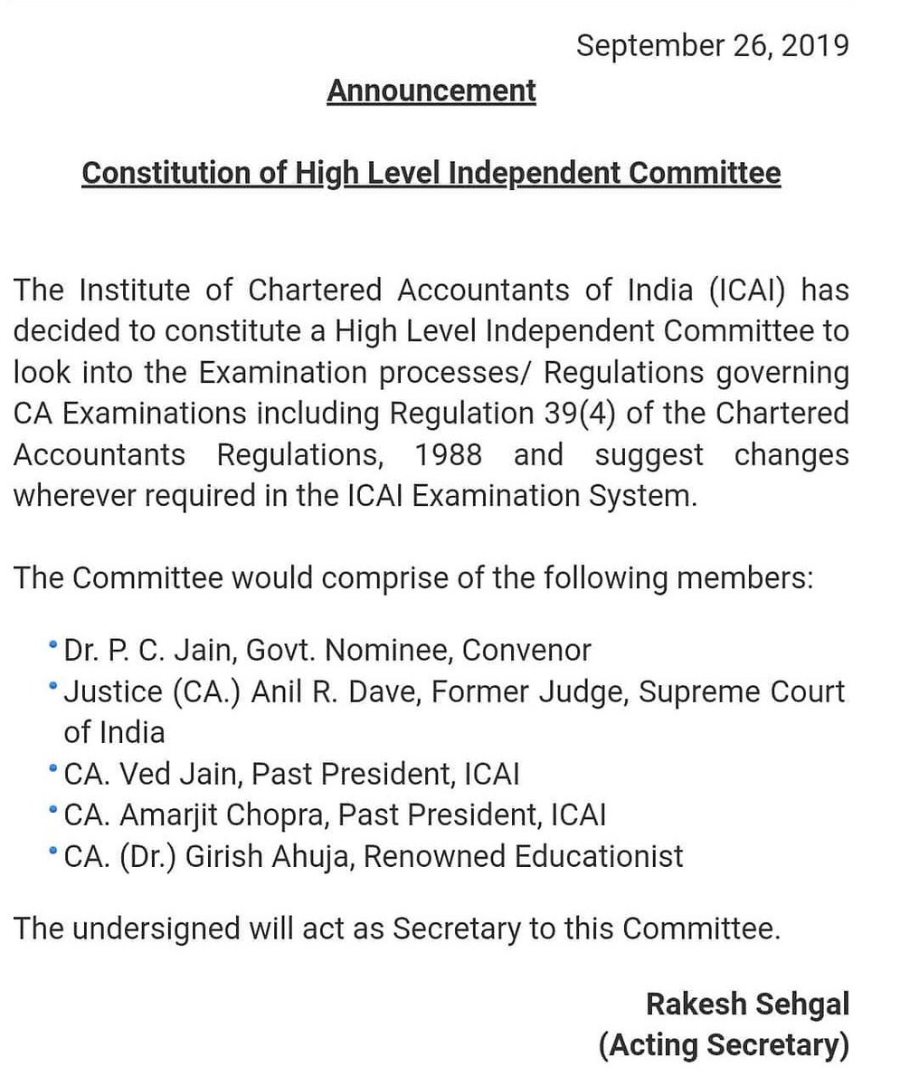 CAjunctionIndia's tweet image. Constitution of high level committee by #ICAI.
#icaiplschange #ICAIammend39_4 #icaipresidentmissing #icaistudents 
#CharteredAccountants #icaiprotest #dearicaiplesechange #dearicaiammend39_4 #dearicai