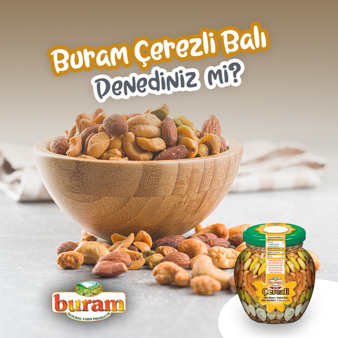 Çerezli Buram Balı denediniz mi? Ara öğünler için harika bir seçim olacak.
.
Haben Sie schon Buram Süße Nüsse probiert? Eine hervorragende Entscheidung als Zwischenmahlzeit!
#burambal #ıhlamur #organikbal #bal #germany