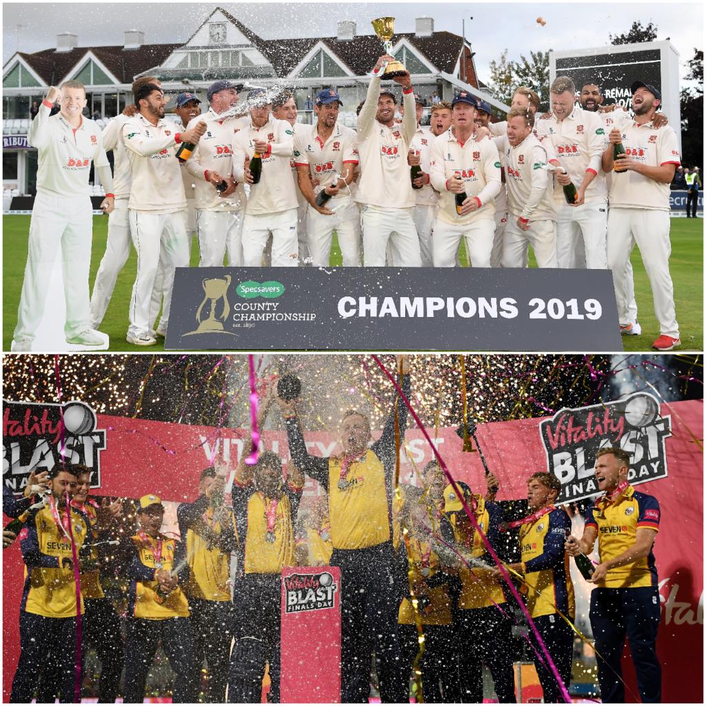 CountyChamp's tweet photo. Saturday: @VitalityBlast champions
Thursday: @CountyChamp champions

@EssexCricket become the first team to win both trophies in a single season https://t.co/OvuIRSYtwg