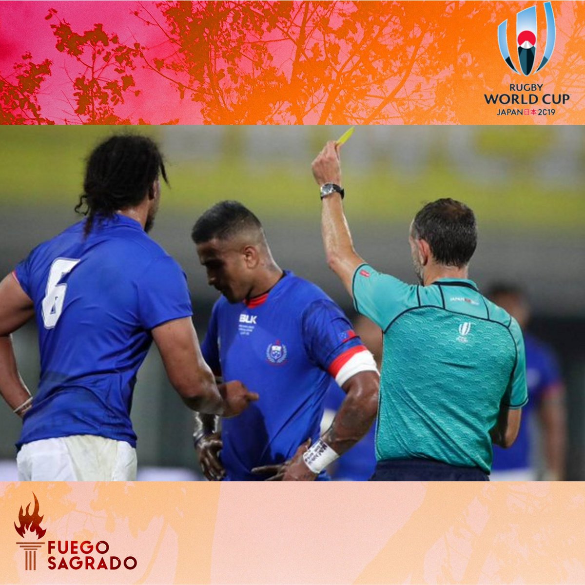 fuegosagrado_ok's tweet photo. #Rugby|#RWC2019 
🇼🇸 #Samoa 
Otro caso  de suspensión por 3 fechas: El #samoano Rey Lee-Lo no volverá a jugar en la fase de grupos por un tackle alto en el choque ante #Rusia. https://t.co/m18zliJVpk