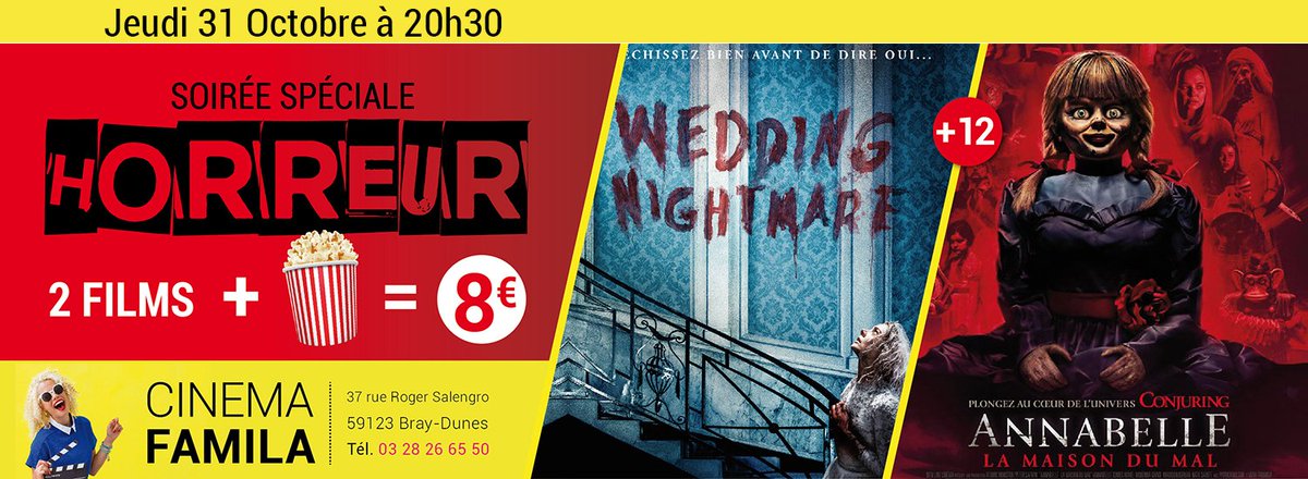 [Cinéma Fa-Mi-La]
Retrouvez le programme complet  du mois d'Octobre en ligne (Deux moi ; Ca 2 ; Ad Astra ; Le dindon ; Joker ; Rambo last blood ; Maléfique 2, ...) . 
[Soirée horreur] le Jeudi 31 Octobre à 20h30
tinyurl.com/y2v75rn6