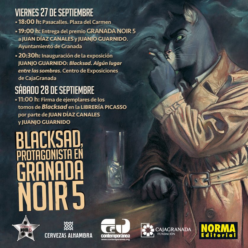 #Blacksad toma Granada!
#granadanoir <a href="/GranadaNoir/">Granada Noir</a> #normaeditorial