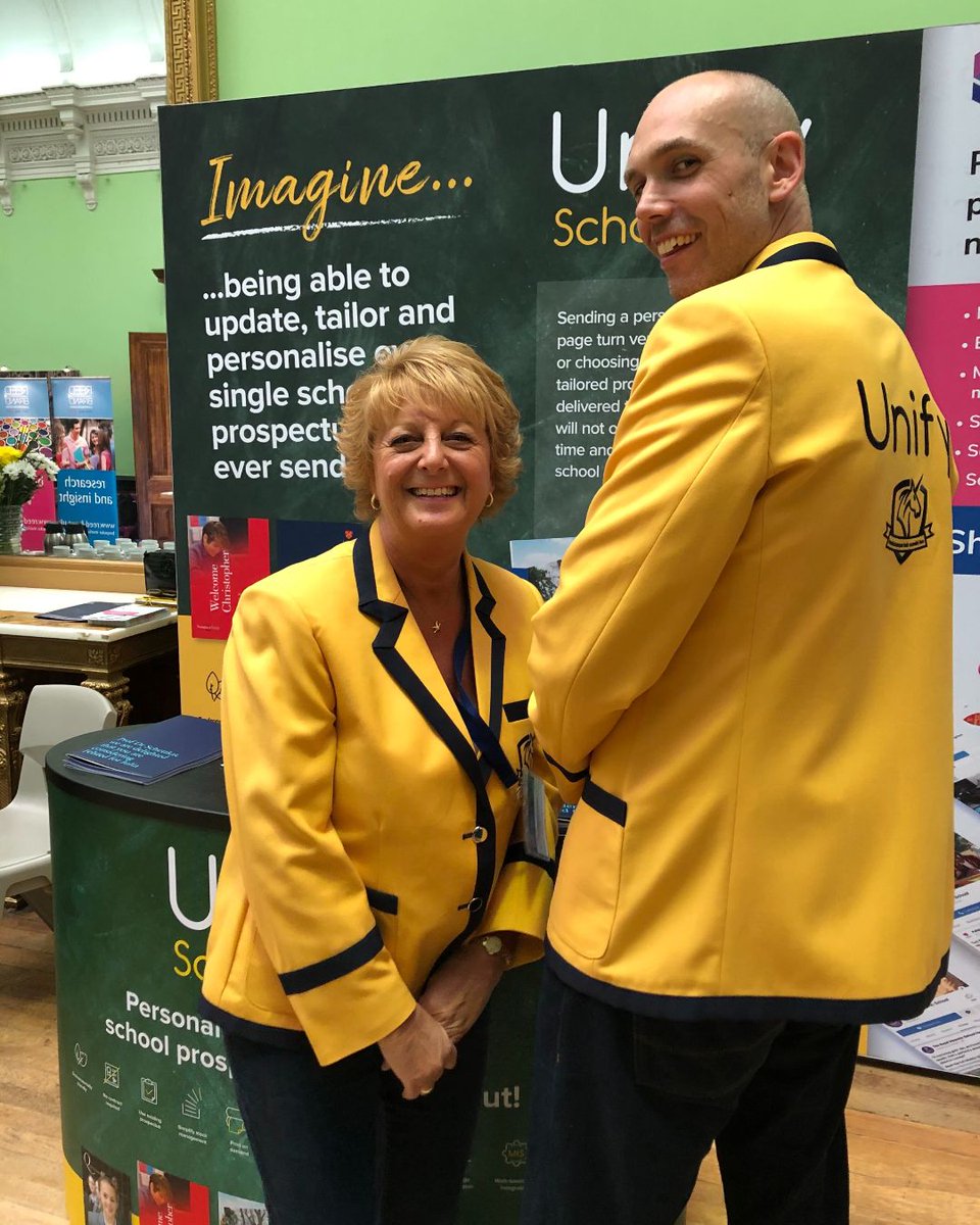 UnifySchools's tweet photo. We tailor everything...including our jackets 😎

But more importantly we tailor every single school prospectus you send out to make it personal for your prospective pupils. Getting your marketing right goes a long way - find us at ISBI today to explore what we can do for your ... https://t.co/eufVXmojIr
