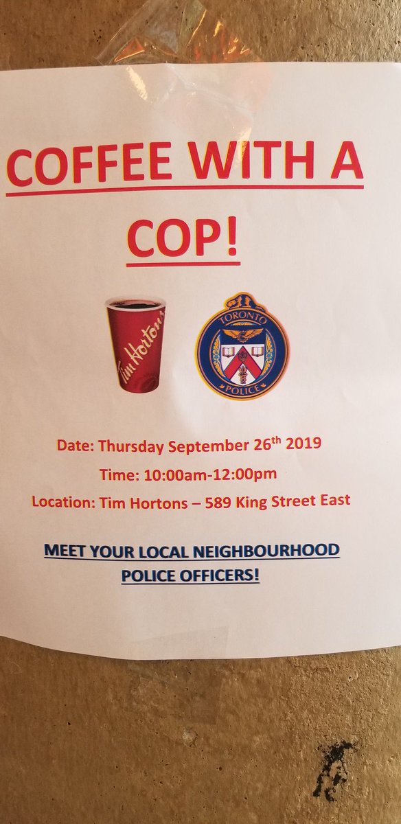 tpsrecruityou's tweet photo. Come join us for a free coffee! Coffee with a cop!! Let's talk! @VillageTownCops @TPS51Div @ParksAndThomas #communityengament #regentspark https://t.co/7JRLVIKc2k