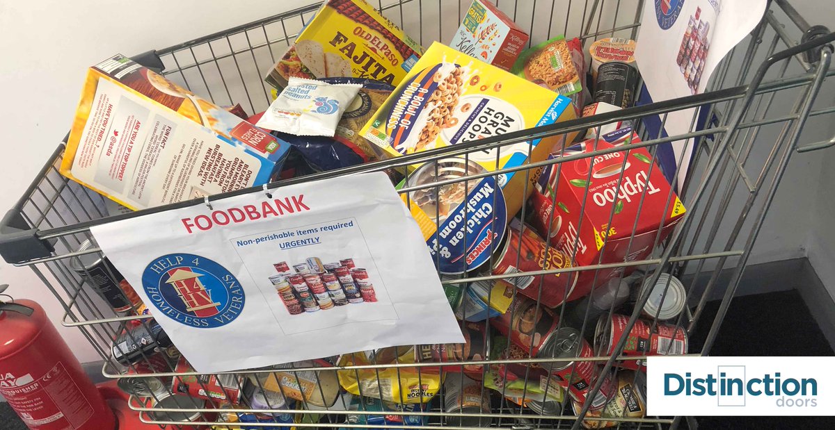 DistinctionDrs's tweet photo. In an effort to support our charity Help 4 Homeless Veterans, our employees are kindly helping to fill a trolley with non-perishable food items, as well as toiletries. It's filling up nicely! #charity #Help4HomelessVeterans https://t.co/ff9eK4VnED