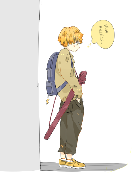ももみさんがTwitterに投稿した我妻善逸(鬼滅の刃)のイラスト。