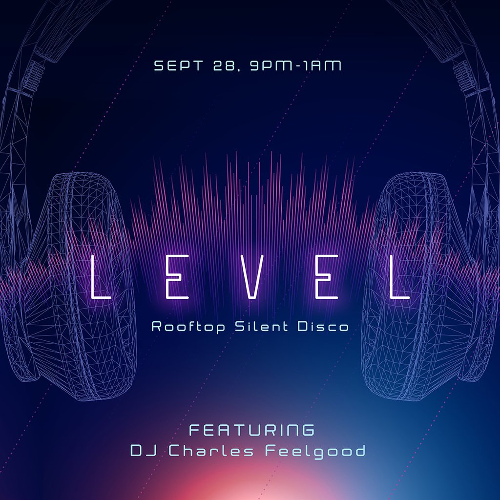 BylineHouston's tweet photo. The rooftop of Green Street garage will transform into Downtown’s largest (and quietest) dance floor for one night, Saturday September 28. Special headphones allow you tune into different channels. 
Immersive art by Fifth World Collective.
#downtownhouston #downtownsilentdisco https://t.co/Hf4DdMIkbC