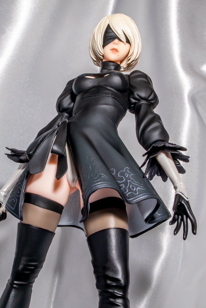 もりてぃ フレア ニーア オートマタ 2b ヨルハ二号b型 フィギュア開封 その3 ゲーム中でもローアングル狙われてた2bさん この衣装ほんと最高なんですよね Nier ニーア 2b