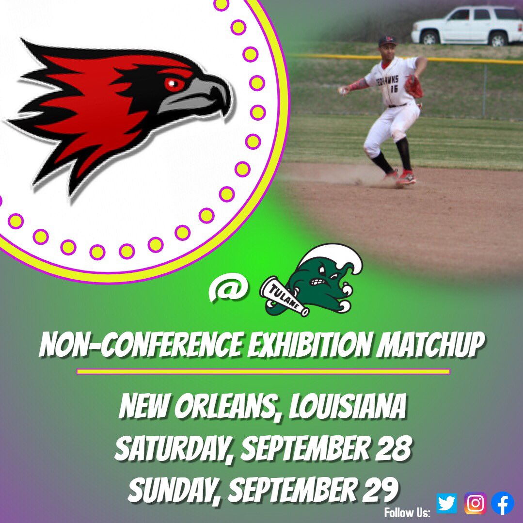 The RedHawks are on the road for the first time this Fall for a 3 game exhibition series with Tulane in New Orleans. #GeauxHawks
