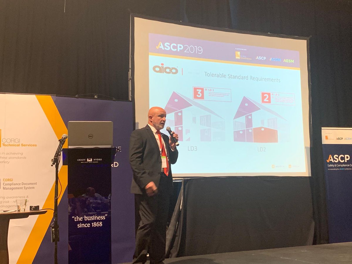 ASCP_UK's tweet photo. David Richmond of @Aico_Limited takes to the stage at today's #ASCPScotland19 event, discussing fire safety: installation and commissioning https://t.co/vdmXssJi71