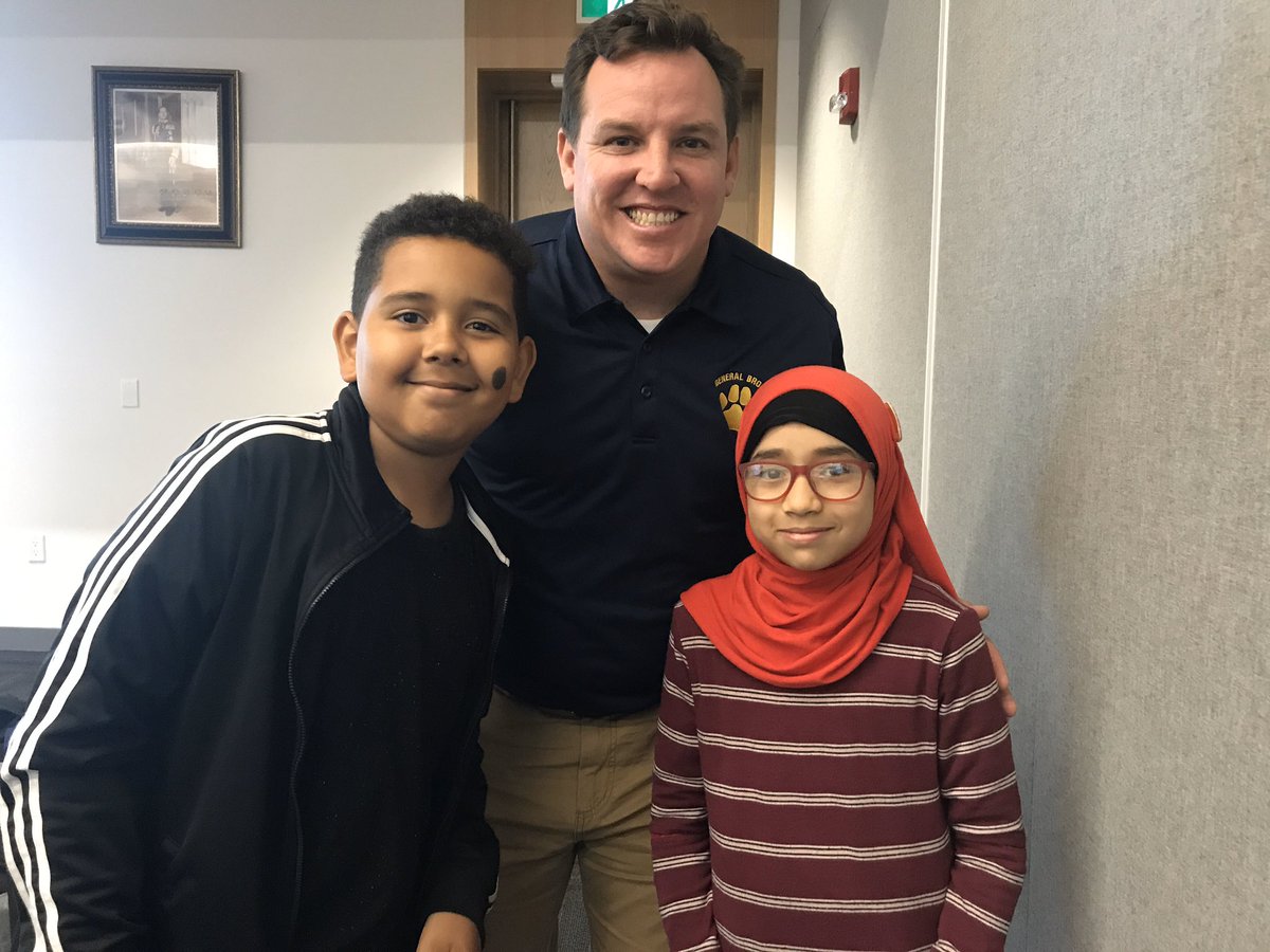 General Brock Bulldogs Sarah and Talon (plus other Gr. 5’s and 6’s) are at Windsor City Hall taking part in a ‘Let’s Talk’ discussion about the new Gordie Howe Bridge and how it will impact Sandwich Town and our whole region. @Brockbulldogs, <a href="/gecdsbpro/">GECDSB PR</a>