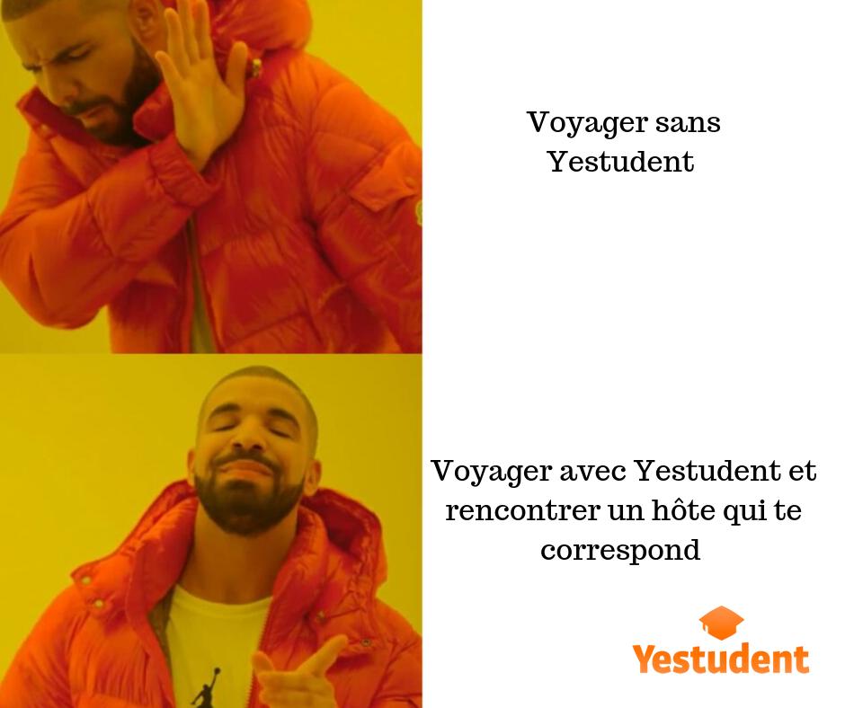 Écoute Drake et pour ton prochain voyage choisis <a href="/YestudentFr/">Yestudent</a>  

#Voyage #Trip #Logement