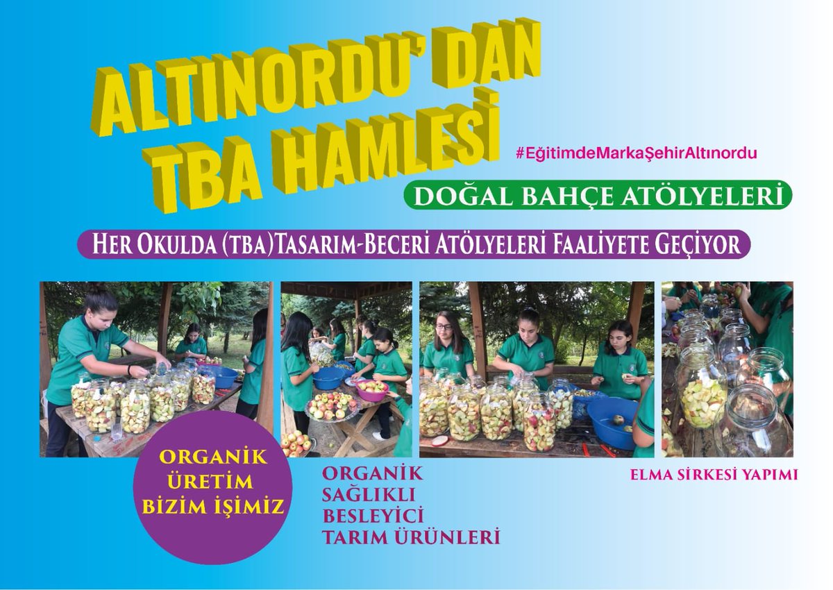 Tasarım Beceri Atölyelerimiz Meyvesini Vermeye Başladı 
Okul Bahçesinde Yetiştirilen Meyvelerden Organik #ElmaPekmezi ve #ElmaSirkesi Yapan Öğrencilerimizi Tebrik Ederiz 👏👏👏
#EğitimdeMarkaŞehirAltınordu