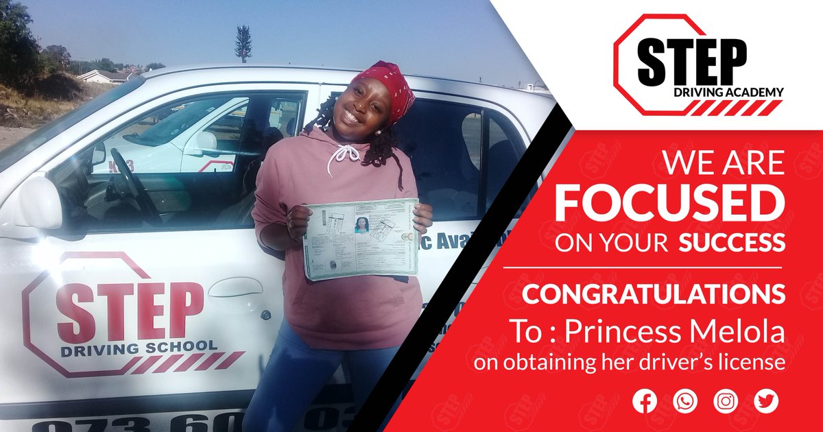 StepDriving's tweet image. Success story: Lets congratulate Princess Melola on obtaining her driver’s license.

Be the next in line to obtain your own license with Step Driving School.

stepdrivingschool.co.za