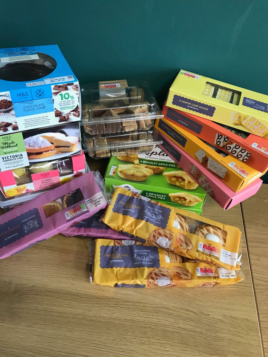 BizWimbledon's tweet photo. So tomorrow we will be hosting our Macmillan Coffee morning here @BizWimbledon, our fantastic clients have already started bringing some cakes in ready for tomorrow. huge thanks to @Zanycaz  for baking brownies &amp; cookies and Judith from @Bernard_Thorp for buying some M&amp;S cakes!! https://t.co/dzIh9NAejQ
