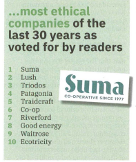 Riverford's tweet photo. Thank you to readers of @EC_magazine for voting us in the top 10 ethical companies. 
We're proud to be up there with the likes of @triodosuk, Suma and @LushLtd. https://t.co/a9kSzYAXbj