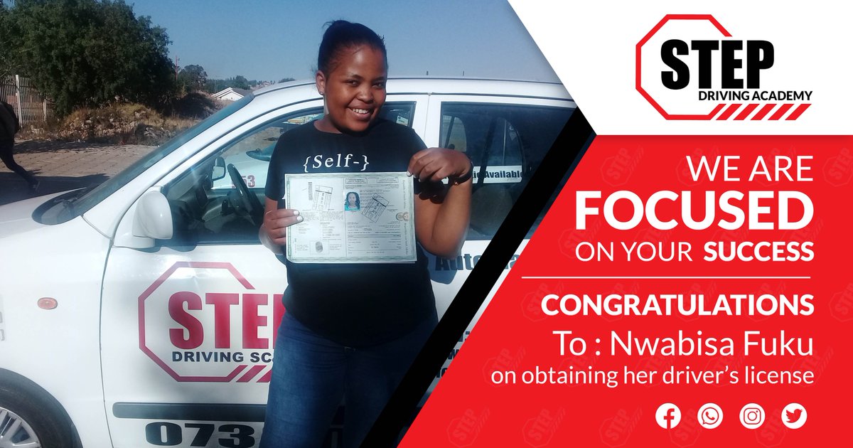 StepDriving's tweet image. Success story: Lets congratulate Nwabisa Fuku on obtaining her driver’s license.

Be the next in line to obtain your own license with Step Driving School.

stepdrivingschool.co.za