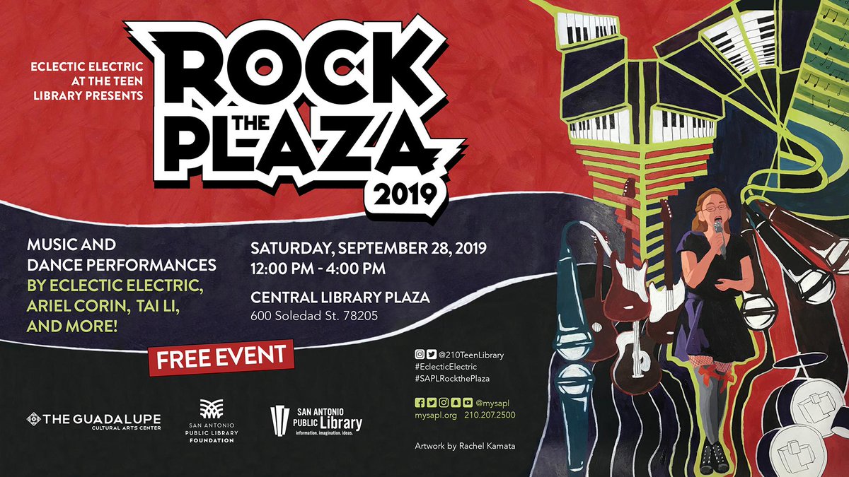 #SAPLRockthePlaza #rocktheplaza #sanantonio #freeevent #thingstodo #teens #eclecticelectric