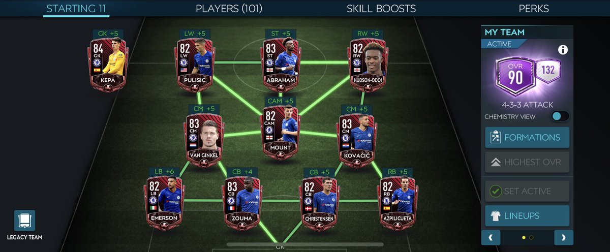 90 finally, with my full  #Chelsea squad!!  #FIFAMobile20
