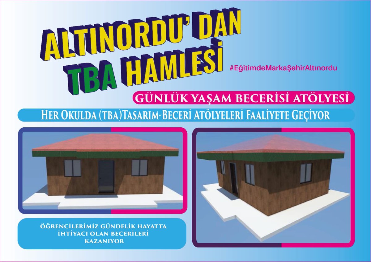 Günlük Yaşam Becerisi Atölyemiz Çok Yakında Faaliyete Giriyor 
#EğitimdeMarkaŞehirAltınordu <a href="/tcmeb/">Millî Eğitim Bakanlığı</a> <a href="/ziyaselcuk/">Ziya Selçuk</a>