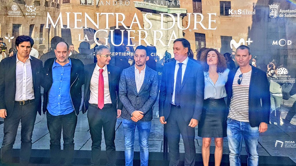 Hoy se estrena en Salamanca 'Mientras dure la guerra', la peli de Amenábar en la que la Universidad de Salamanca y la ciudad son protagonistas. Desde mañana en cines. Os animamos a verla.
<a href="/usal/">Universidad de Salamanca</a> @alumni_usal <a href="/aytoSalamanca/">Ayuntamiento Salamanca</a>
#Salamanca #Amenabar #MientrasDureLaGuerra #Unamuno