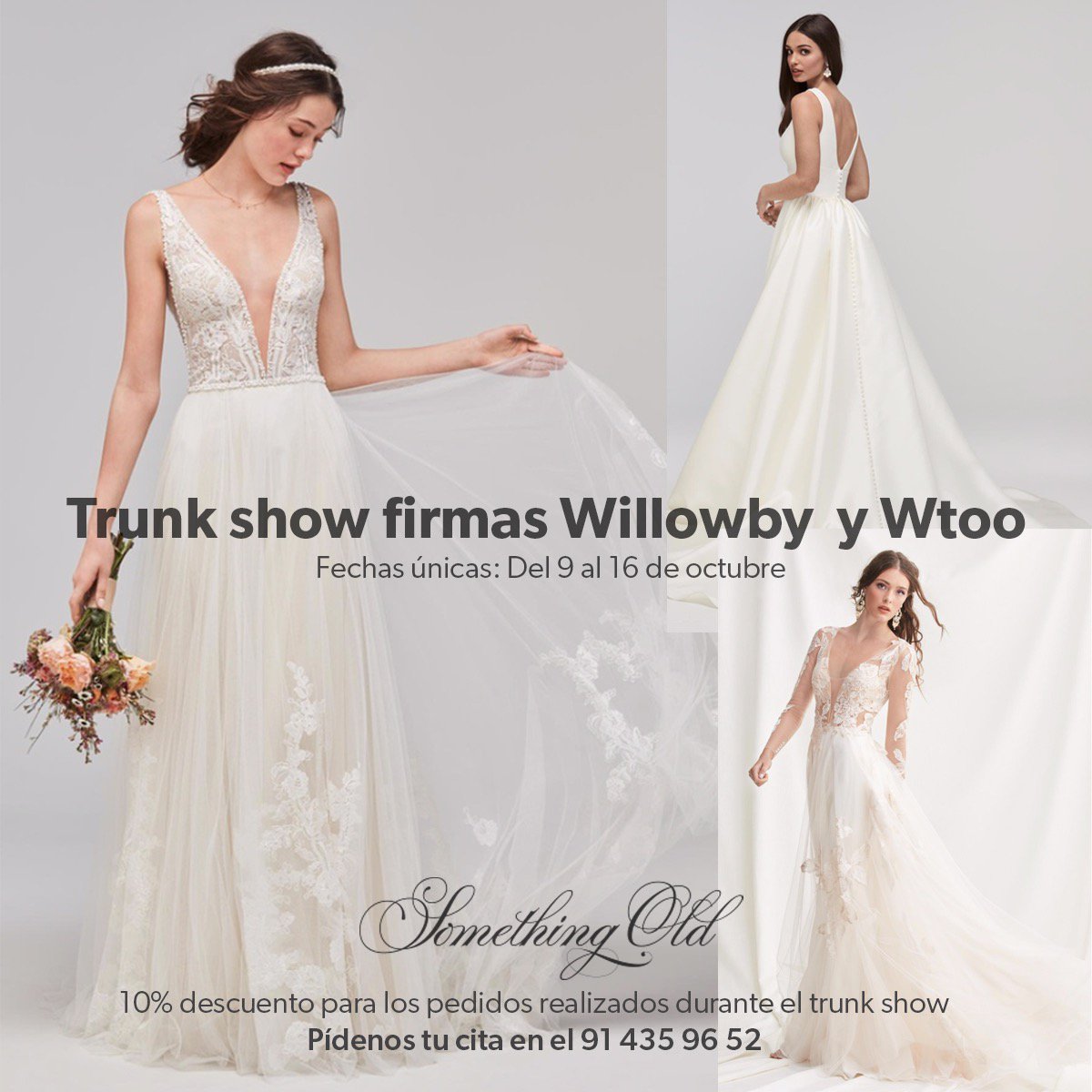 Trunk show de los bestsellers de las firmas @willowbywatters y <a href="/WattersWtoo/">Watters</a> 
Fechas únicas: del 9 al 16 de octubre. 10% descuento esa semana 
Pídenos citas en el 91435 96 52  ó info@somethingold.es