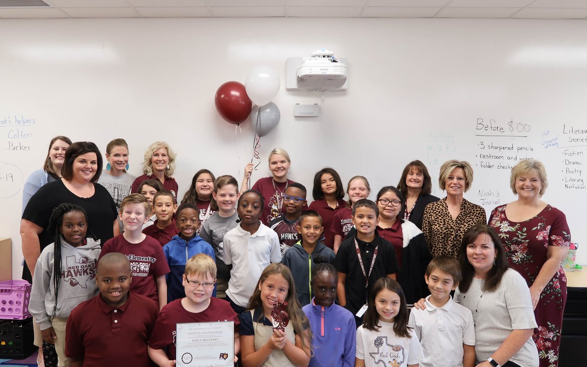 redoakisd's tweet photo. Congrats to the #ROISD September Heart of a Teacher Award recipients! Every month a teacher from each campus will be chosen who exemplifies the #4Talons of the Hawk. We appreciate all of our ROISD teachers and their service and dedication to their students! https://t.co/JVoQ6251vu