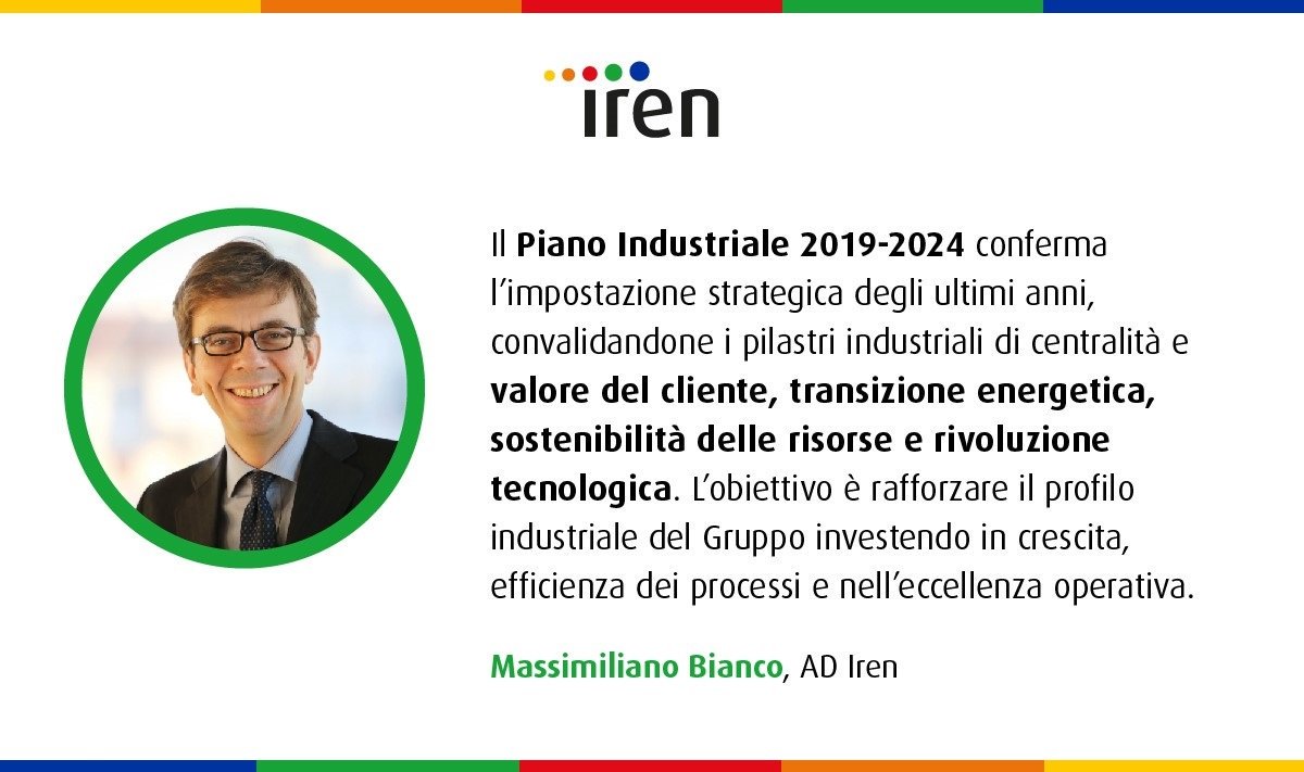 Il #PianoIndustriale Iren 2019-2024 conferma l’impostazione strategica già attuata negli ultimi anni e ne convalida i pilastri fondamentali. Il comunicato e le dichiarazioni complete ➡ bit.ly/PianoIndustria…