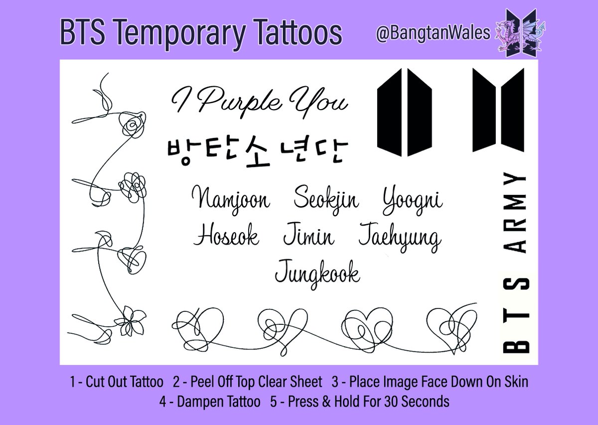 Shop Bts Temporary Tattoo online  Lazadacomph